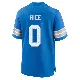 ＃0 Men's Monty Rice Blue Game Detroit Lions 2nd Jersey