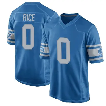 ＃0 Men's Monty Rice Blue Game Detroit Lions Throwback Vapor Untouchable Jersey