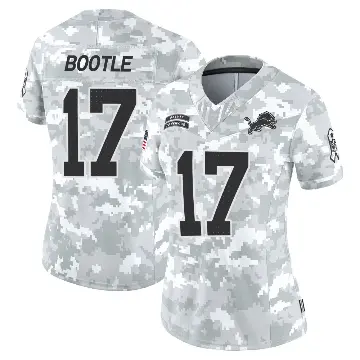 ＃17 Women's Dicaprio Bootle Arctic Camo Limited Detroit Lions 2024 Salute to Service Jersey