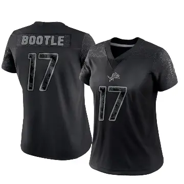 ＃17 Women's Dicaprio Bootle Black Limited Detroit Lions Reflective Jersey
