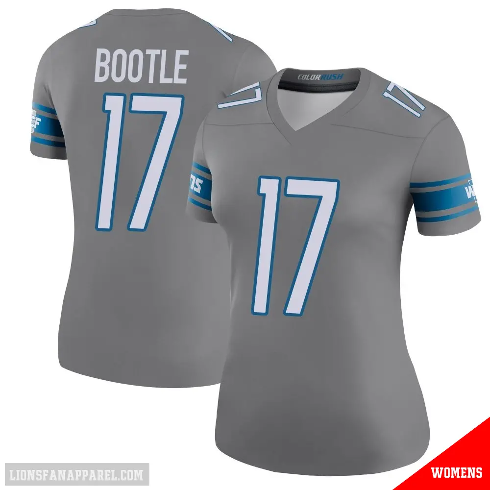 ＃17 Women's Dicaprio Bootle Legend Detroit Lions Color Rush Steel Jersey