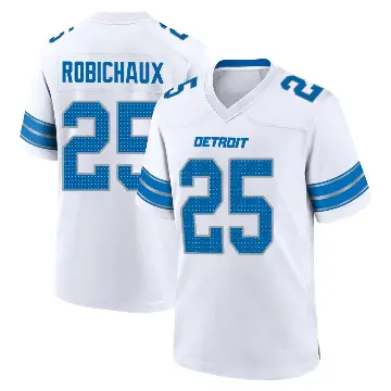 ＃25 Youth Kye Robichaux White Game Detroit Lions 2nd Jersey