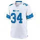 ＃34 Men's Kye Robichaux White Game Detroit Lions 2nd Jersey
