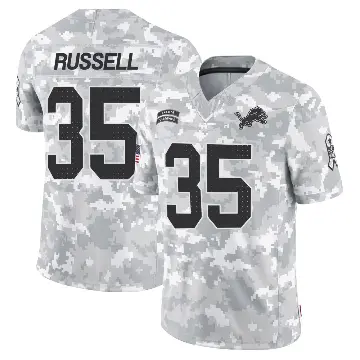 ＃35 Men's Tyson Russell Arctic Camo Limited Detroit Lions 2024 Salute to Service Jersey