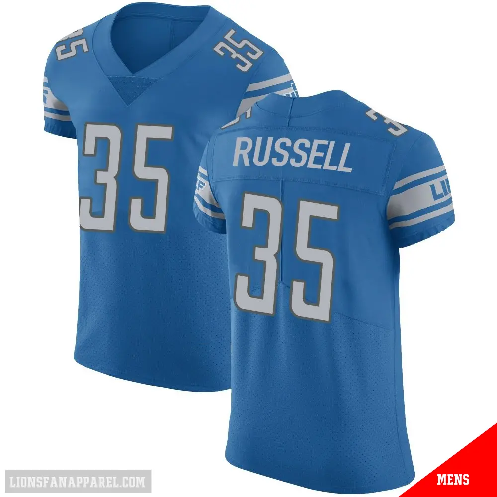 ＃35 Men's Tyson Russell Blue Elite Detroit Lions Team Color Vapor Untouchable Jersey