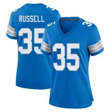 ＃35 Women's Tyson Russell Blue Game Detroit Lions 2nd Jersey