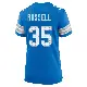 ＃35 Women's Tyson Russell Blue Game Detroit Lions 2nd Jersey