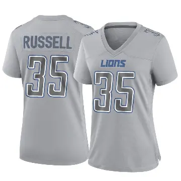 ＃35 Women's Tyson Russell Gray Game Detroit Lions Atmosphere Fashion Jersey