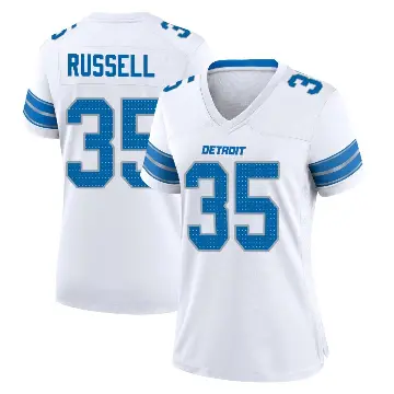 ＃35 Women's Tyson Russell White Game Detroit Lions 2nd Jersey