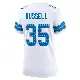 ＃35 Women's Tyson Russell White Game Detroit Lions 2nd Jersey