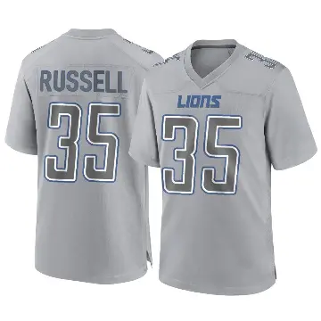 ＃35 Youth Tyson Russell Gray Game Detroit Lions Atmosphere Fashion Jersey