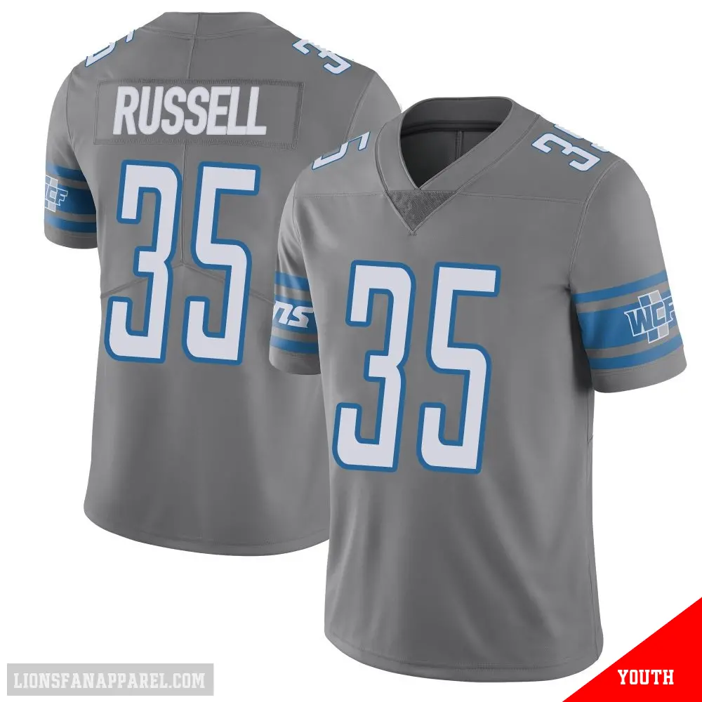 ＃35 Youth Tyson Russell Limited Detroit Lions Color Rush Steel Vapor Untouchable Jersey