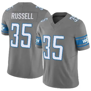 ＃35 Youth Tyson Russell Limited Detroit Lions Silver Vapor F.U.S.E. Jersey