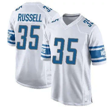 ＃35 Youth Tyson Russell White Game Detroit Lions Jersey