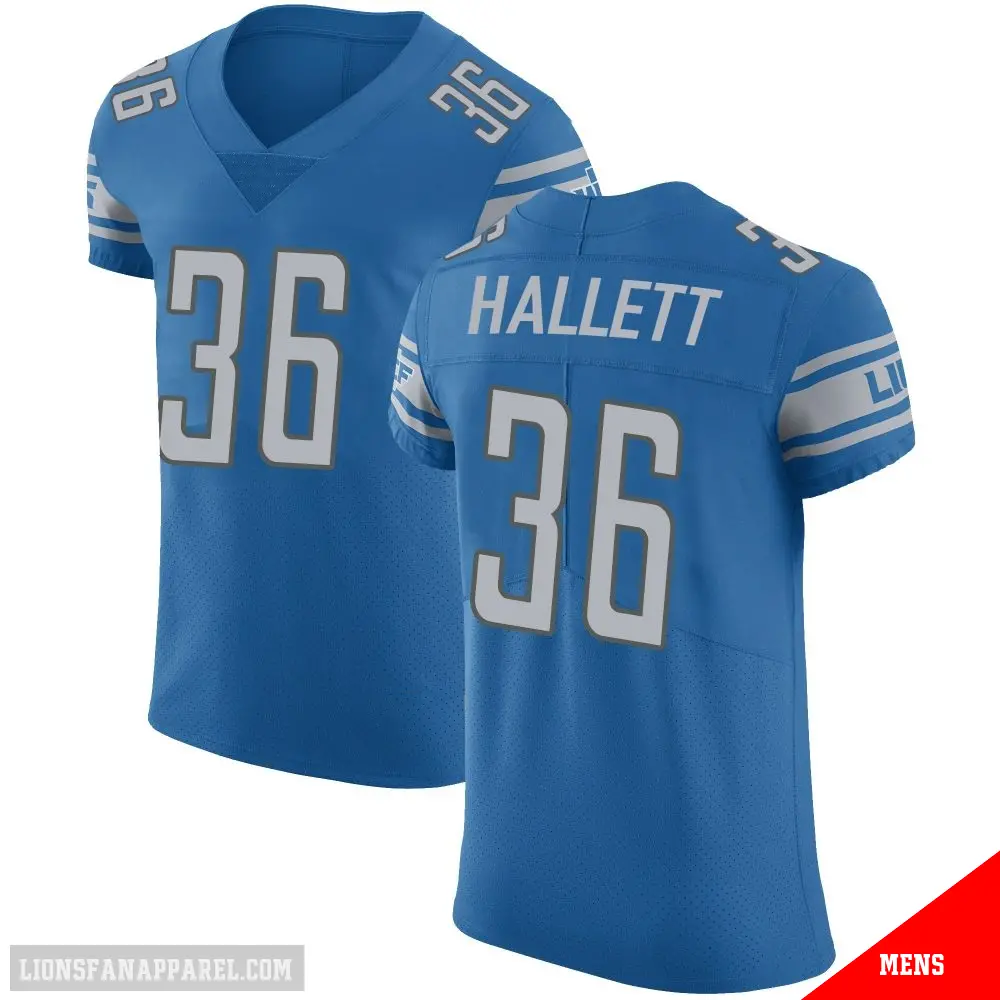 ＃36 Men's Erick Hallett Blue Elite Detroit Lions Team Color Vapor Untouchable Jersey