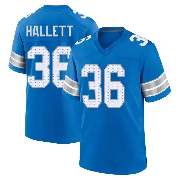 ＃36 Men's Erick Hallett Blue Game Detroit Lions 2nd Jersey