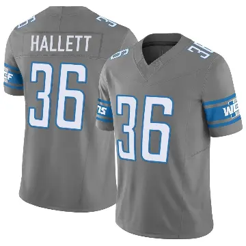 ＃36 Men's Erick Hallett Limited Detroit Lions Silver Vapor F.U.S.E. Jersey