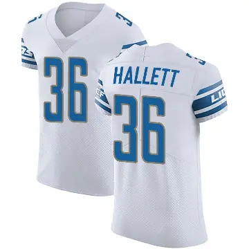 ＃36 Men's Erick Hallett White Elite Detroit Lions Vapor Untouchable Jersey