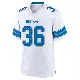 ＃36 Men's Erick Hallett White Game Detroit Lions 2nd Jersey