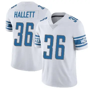 ＃36 Men's Erick Hallett White Limited Detroit Lions Vapor Untouchable Jersey