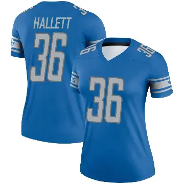 ＃36 Women's Erick Hallett Blue Legend Detroit Lions Jersey