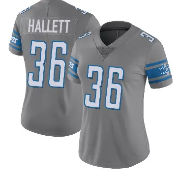 ＃36 Women's Erick Hallett Limited Detroit Lions Color Rush Steel Jersey