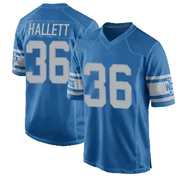 ＃36 Youth Erick Hallett Blue Game Detroit Lions Throwback Vapor Untouchable Jersey