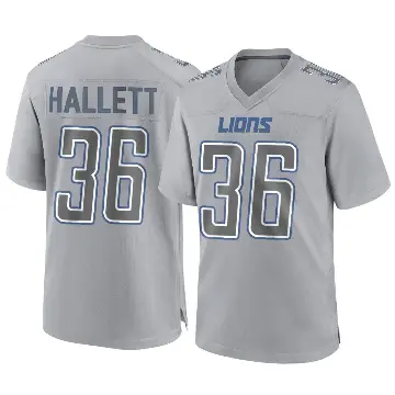 ＃36 Youth Erick Hallett Gray Game Detroit Lions Atmosphere Fashion Jersey