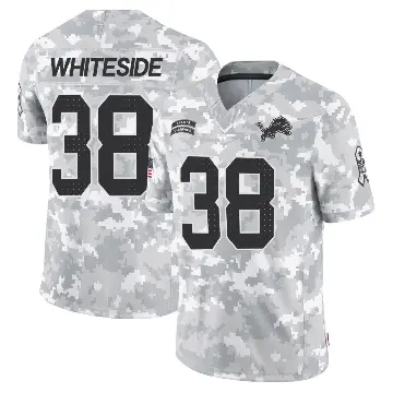 ＃38 Men's Nick Whiteside Arctic Camo Limited Detroit Lions 2024 Salute to Service Jersey