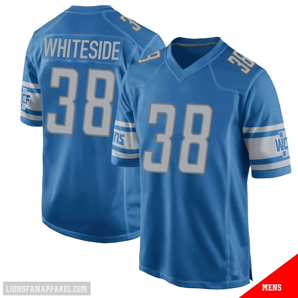 ＃38 Men's Nick Whiteside Blue Game Detroit Lions Team Color Jersey