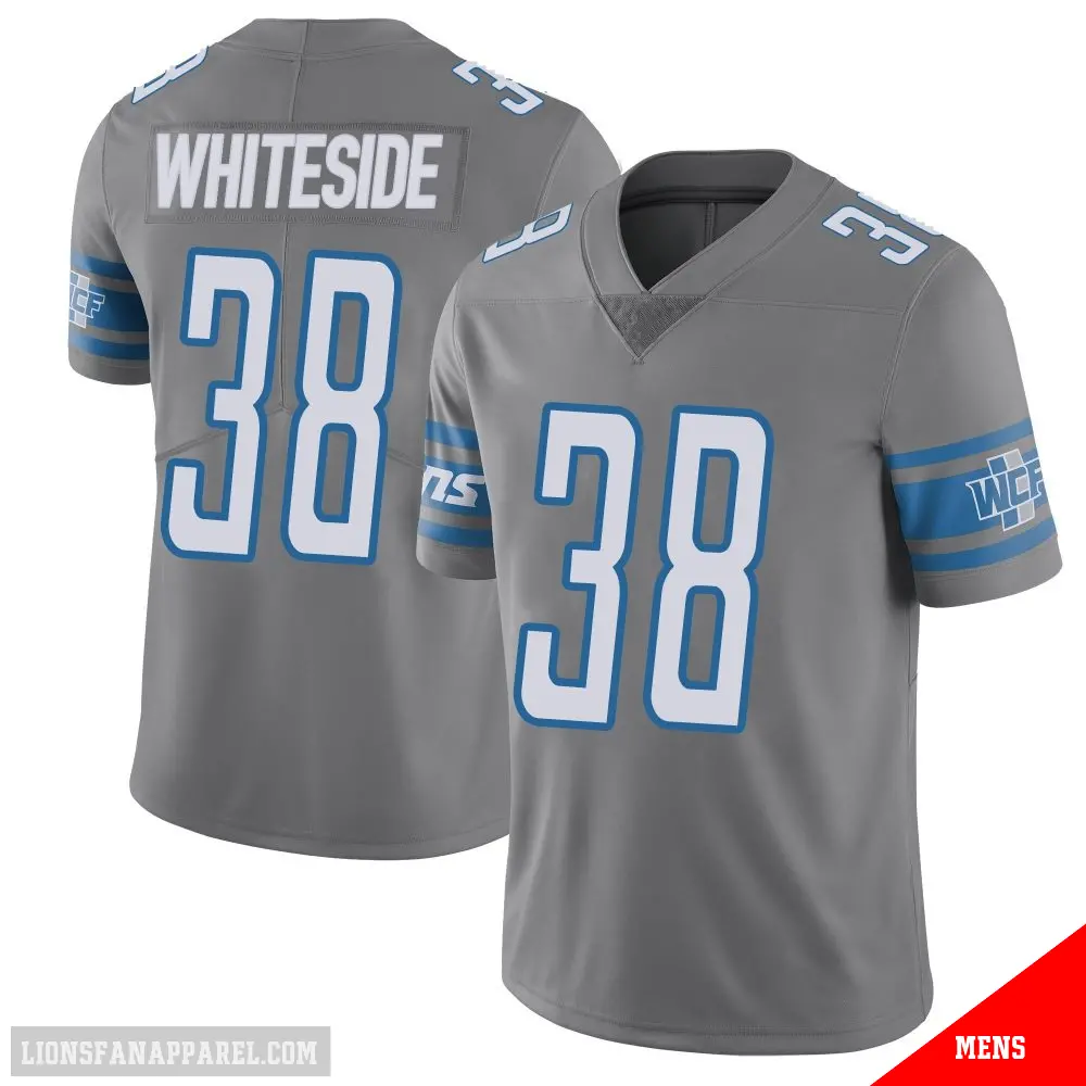 ＃38 Men's Nick Whiteside Limited Detroit Lions Color Rush Steel Vapor Untouchable Jersey