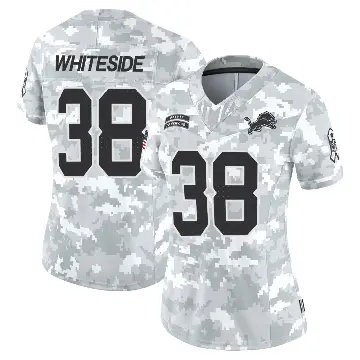 ＃38 Women's Nick Whiteside Arctic Camo Limited Detroit Lions 2024 Salute to Service Jersey