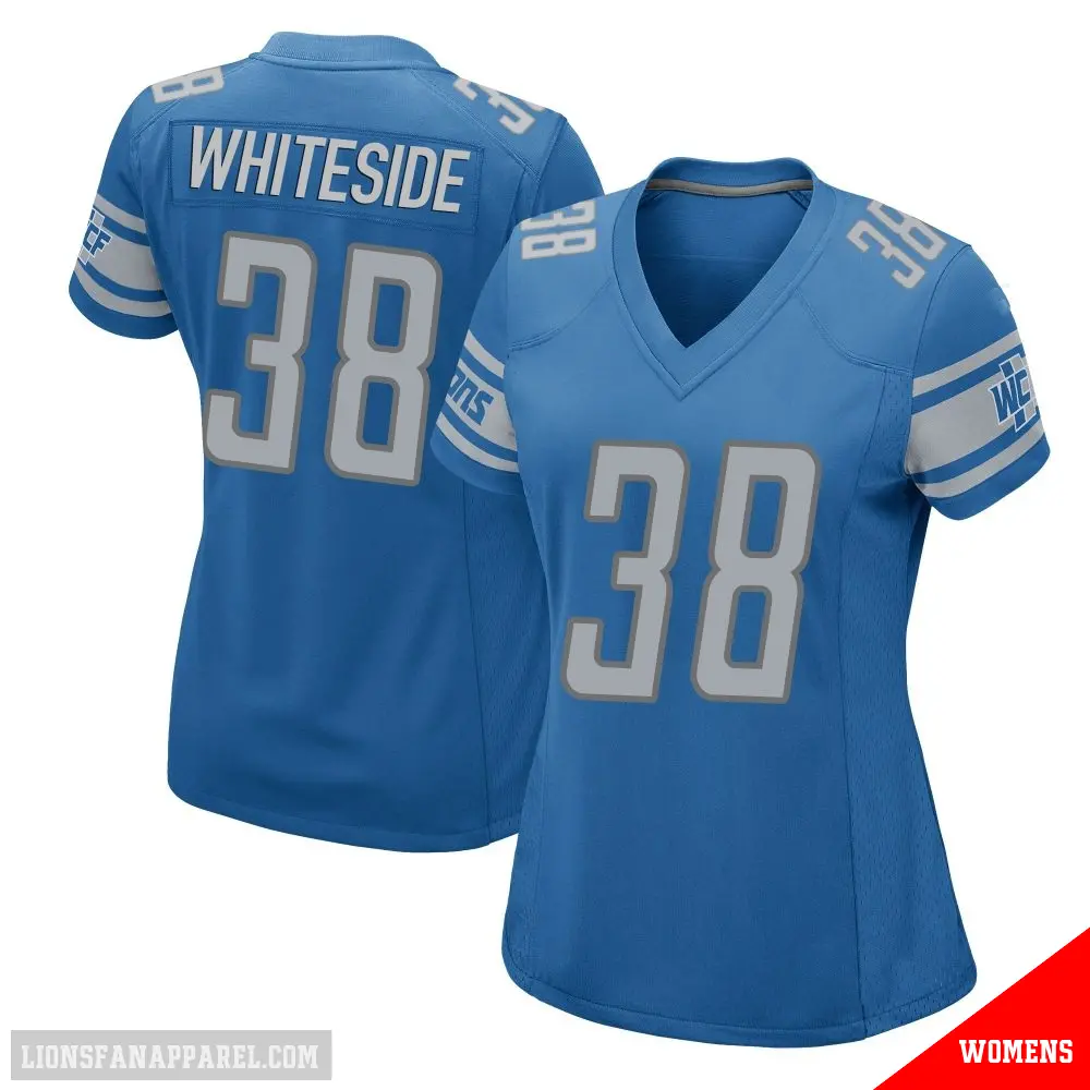 ＃38 Women's Nick Whiteside Blue Game Detroit Lions Team Color Jersey