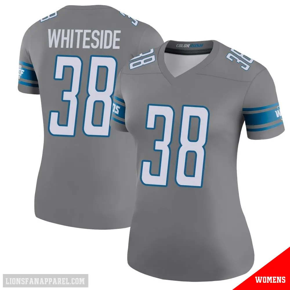 ＃38 Women's Nick Whiteside Legend Detroit Lions Color Rush Steel Jersey