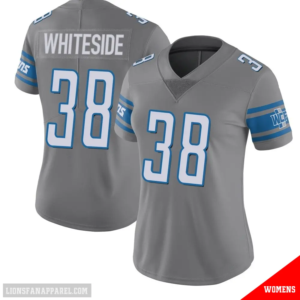 ＃38 Women's Nick Whiteside Limited Detroit Lions Color Rush Steel Jersey