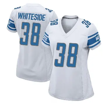 ＃38 Women's Nick Whiteside White Game Detroit Lions Jersey