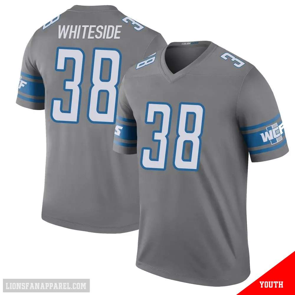 ＃38 Youth Nick Whiteside Legend Detroit Lions Color Rush Steel Jersey