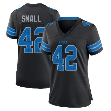 ＃42 Women's Jabari Small Black Game Detroit Lions Alternate 2nd Jersey