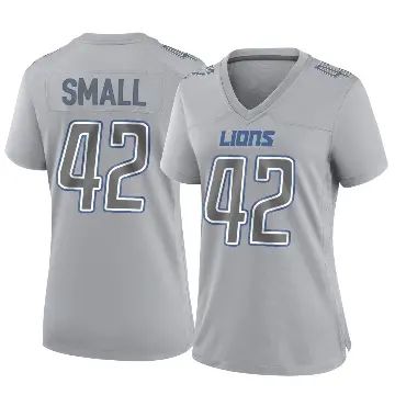 ＃42 Women's Jabari Small Gray Game Detroit Lions Atmosphere Fashion Jersey