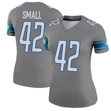 ＃42 Women's Jabari Small Legend Detroit Lions Color Rush Steel Jersey