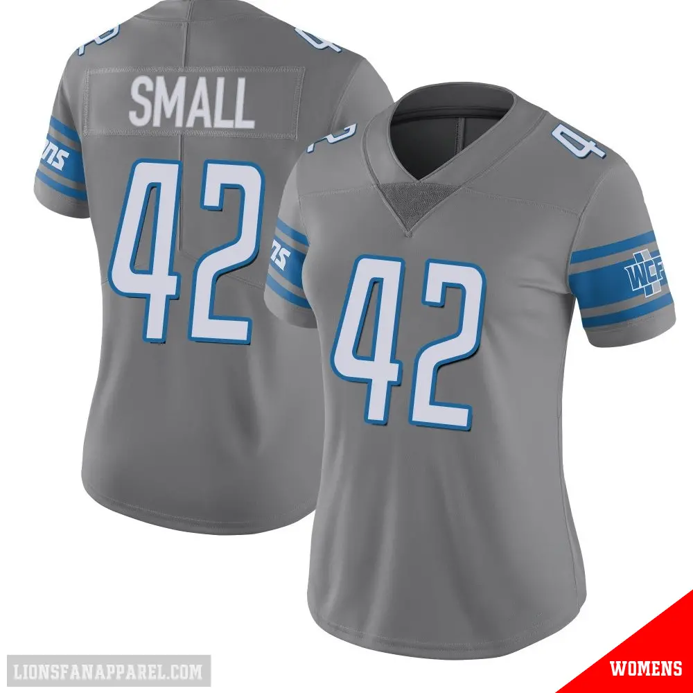 ＃42 Women's Jabari Small Limited Detroit Lions Color Rush Steel Jersey