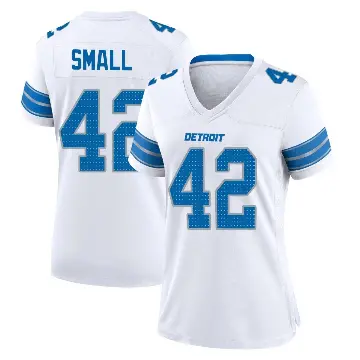 ＃42 Women's Jabari Small White Game Detroit Lions 2nd Jersey