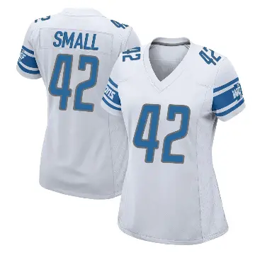＃42 Women's Jabari Small White Game Detroit Lions Jersey