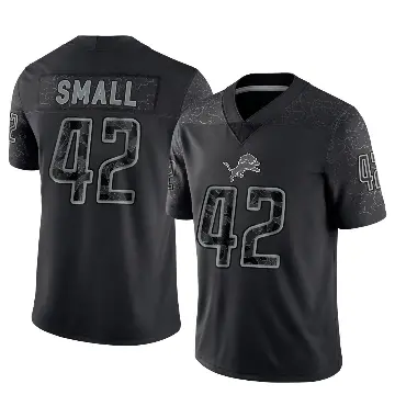 ＃42 Youth Jabari Small Black Limited Detroit Lions Reflective Jersey