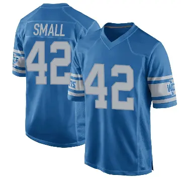 ＃42 Youth Jabari Small Blue Game Detroit Lions Throwback Vapor Untouchable Jersey