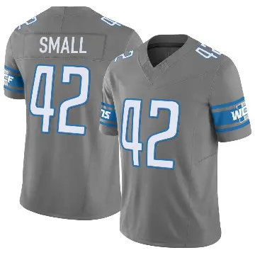＃42 Youth Jabari Small Limited Detroit Lions Silver Vapor F.U.S.E. Jersey