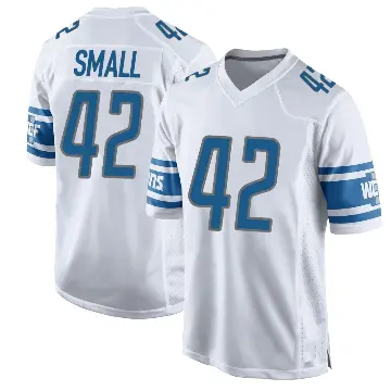 ＃42 Youth Jabari Small White Game Detroit Lions Jersey