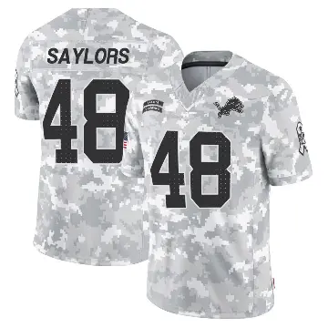 ＃48 Men's Jacob Saylors Arctic Camo Limited Detroit Lions 2024 Salute to Service Jersey