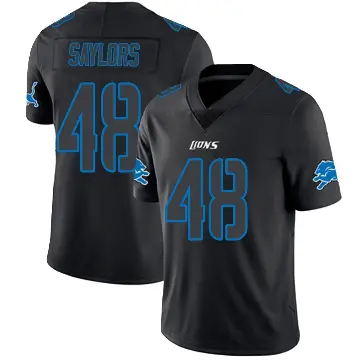 ＃48 Men's Jacob Saylors Black Impact Limited Detroit Lions Jersey