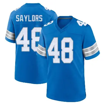＃48 Men's Jacob Saylors Blue Game Detroit Lions 2nd Jersey